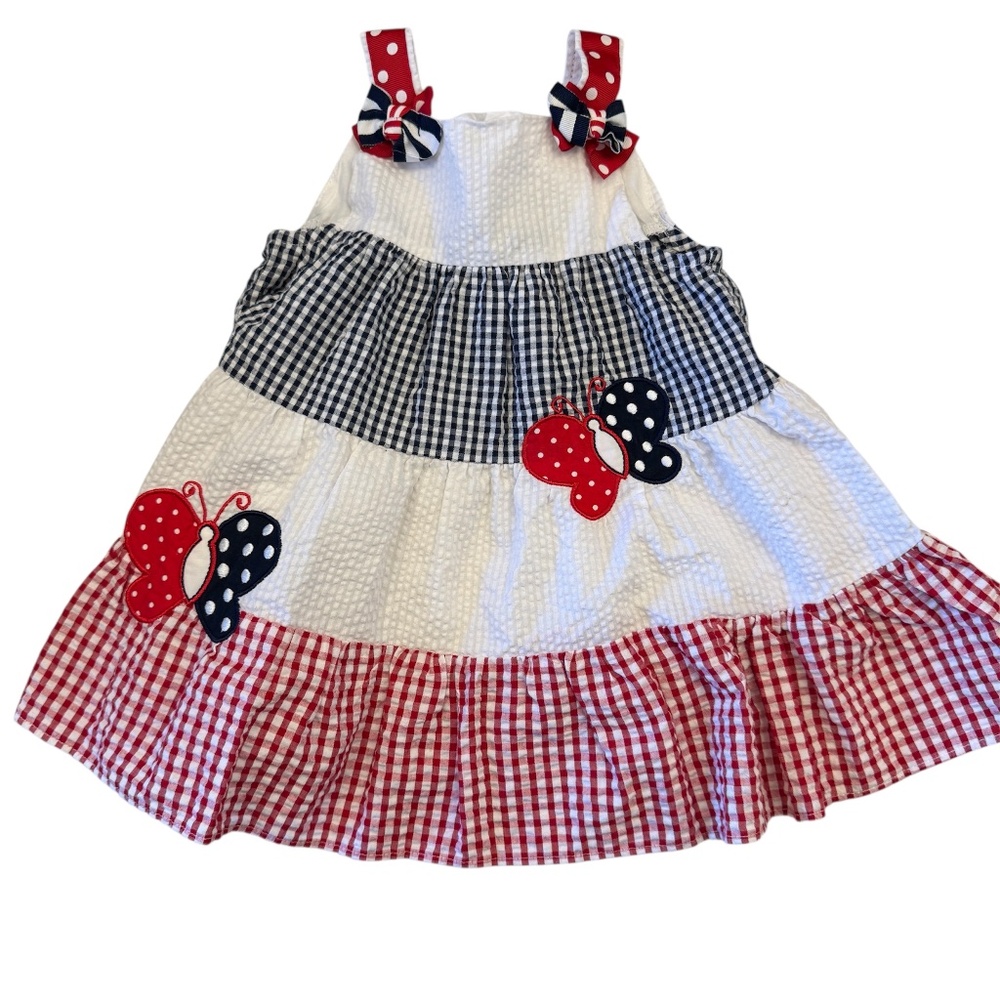 Emily Rose  Little Girls Patriotic American Flag‎ 4th July Summer dress 18 M